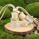 20 Pcs 8ml Hanging Car Air Freshener Diffuser Empty Clear Glass Essential Diffuser Oil Aromatherapy Fragrance Perfume Pendant Glass Vials with Wooden Caps & Hanging String Cylindrical-2