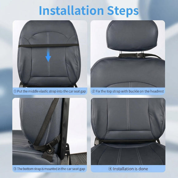 Car Seat Protector Large Kick Mat 2 Pack Durable Water Resistant Auto Seat Back Covers with 2 Mesh Pockets Protection Against Dust Mud Scratches (Black 2-Pack)