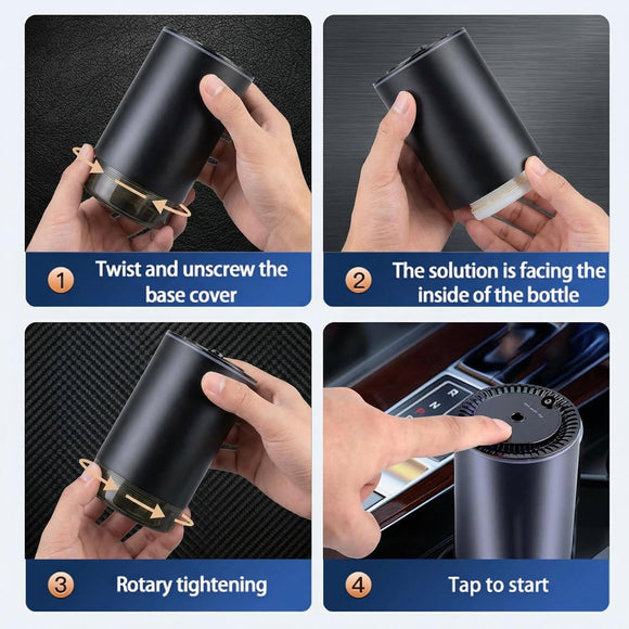 Smart Car Air Freshener Diffuser with Starry Sky Projection and 50ml Perfume 3 Mode Adjustable Rechargeable Car Aroma Diffuser Auto On/Off Intelligent Cologne