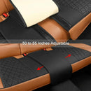 Luxury PU Leather Rear Car Seat Cover Adjustable Length (49-55) Back Seat Protector Fits 90% Vehicles (Sedan SUV Truck) for Seat Bottom Only Triangle Quilting Design Black-7