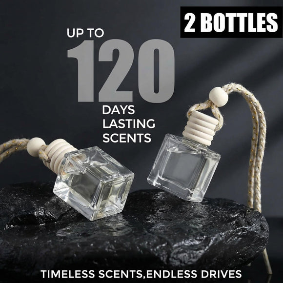 2- Pack Amber Sandalwood Car Air Freshener Hanging Long Lasting Car Scent Essential Oil Diffuser Car Perfume Inspired Fragrances for Men and Women by