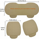Pu Leather Car Seat Bottom Covers Protectors Include 1 Pair Front Driver Seat Pad Mat and 1 Rear Bench Cover Universal Fit 90% Vehicles Beige-9