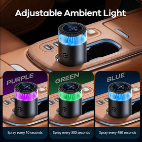 Smart Car Air Freshener Automatic Car Air Freshener Diffuser with Ambient Light Car Diffuser with 2 Essential Oil Box Aromatizante Para Carro Car Fresheners Long Lasting (2 Essential Oil Box) - 0