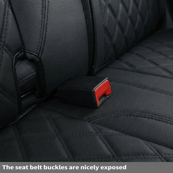 Fit Ram 1500 2019-2025 Crew Cab Rear Bench Seat Covers Waterproof Custom Fit Ram 4/6 Split Rear Flat Seats with Unremovable Middle Headrest