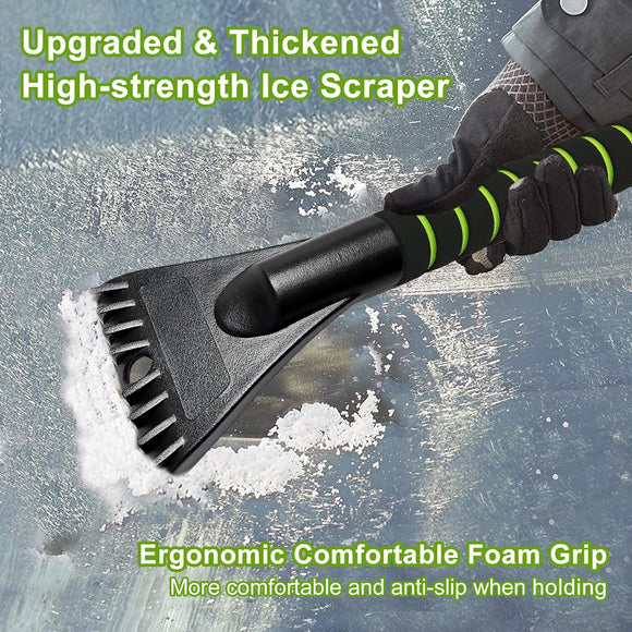 Ice Scraper with Snow Brush for Car Windshield, Upgraded Extendable Snow Brush with Foam Grip for Truck SUV Vehicle Windows