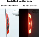 8pcs Universal 3D Carbon Fiber Car Door Handle Paint Scratch Protector Sticker Auto Door Handle Scratch Cover Guard Protective Film Car Outdoor Safety Reflective Strips (Red)-2