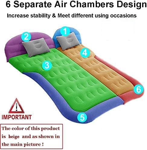 SUV Air Mattress Camping Bed Cushion Pillow Inflatable Thickened Car Air Bed Mattress with Electric Air Pump Portable Sleeping Pad for Travel Camping Upgraded Version Black