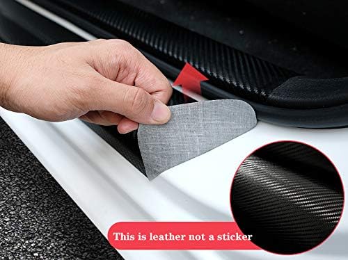 4Pcs Car Door Sill Protector Reflective 4D Carbon Fiber Sticker