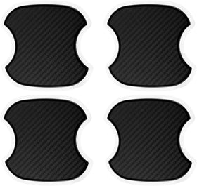 4PCS Car Door Handle Cup Scratch Protectors TPU Carbon Fiber Door Bowl 3D Sticker Universal Door Handle Protective Film for Most Cars (Medium)