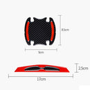 8pcs Universal 3D Carbon Fiber Car Door Handle Paint Scratch Protector Sticker Auto Door Handle Scratch Cover Guard Protective Film Car Outdoor Safety Reflective Strips (Red)-6