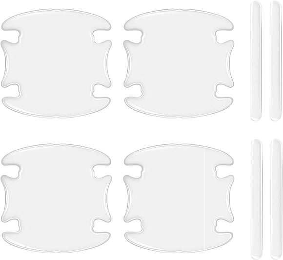 8PCS Car Door Handle Protector Transparent Bumper Trim Guard Sticker Waterproof Anti-Scratch Door Handle and Rear View Mirror Protection Film Universal for Most Car