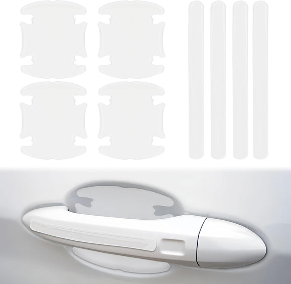 8Pcs Waterproof Car Door Handle and Rear View Mirror Scratch Protector Sticker Transparency Anti-Scratches Cup Protector