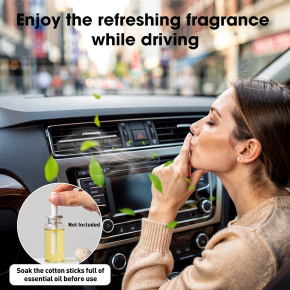2 Packs Custom Car Air Freshener Diffuser Vent Clips for Car Decoration Accessories with 12 Refill Sticks for Cars Office Kitchen Bathroom Pet Houses | Unscented