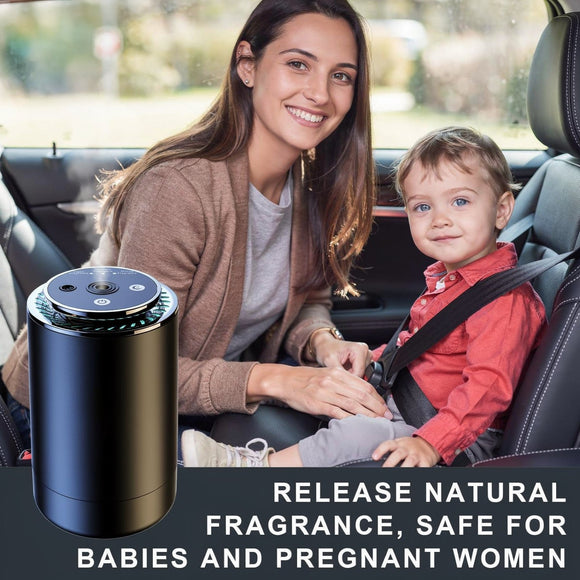 Smart Car Air Freshener Rechargeable Car Air Freshener Diffuser with Starlight Projector & Atmosphere Light Adjustable Car Freshener with Ultrasonic Tech & Auto On/Off 50ml Perfume Included