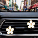 6 Pcs Daisy Flower Air Vent Clip Accessories Air Conditioning Outlet Clip Car Air Freshener Dashboard Accessories Charm Car Inter Decor(3 cm 3.3 cm White)-4