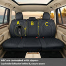 Fit Ram 1500 2019-2025 Crew Cab Rear Bench Seat Covers Waterproof Custom Fit Ram 4/6 Split Rear Flat Seats with Unremovable Middle Headrest-4