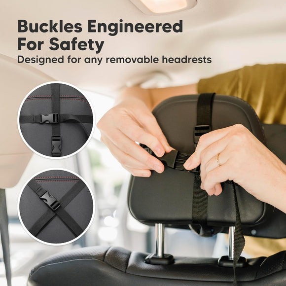 Large Shatterproof Baby Car Mirror - Safety Baby Car Seat Mirror - Baby Car Mirror for Back Seat Rear Facing Infant - Car seat Mirrors - Fully Assembled Baby Mirror For Car (Matte Black)