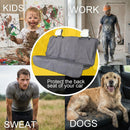 Back Seat Cover for Car Trucks Van SUV Waterproof Rear Bench Towel Seat Covers for Dogs and Kids Automotive Backseat Protector (Grey)-2