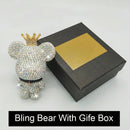 Handmade Bling Rhinestone Bear Car Air Freshener Cute Ornaments Car Vent Clips Accessories Perfume Clip Aromatherapy Diffuser Fragrance Cotton Pad Car Interior Decoratio Women Girl (AB)-3