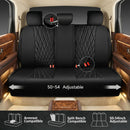 Luxury Faux Leather Rear Bench Car Seat Covers Waterproof Anti Slip Back Seat Covers Deluxe Automotive Backseat Cover Universal Fit for Most Cars Sedan SUV Pickup Truck (All Black)-4
