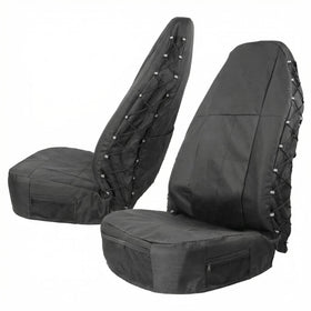 Waterproof Front Seat Covers High Back Seat Cover Bucket Seat Covers with Multi-Pockets for Semi Truck Cars Van SUV Pickup (Pack of 2)