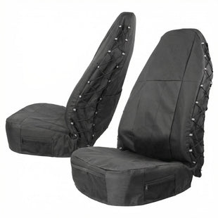 Waterproof Front Seat Covers High Back Seat Cover Bucket Seat Covers with Multi-Pockets for Semi Truck Cars Van SUV Pickup (Pack of 2)