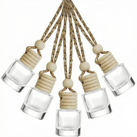 ESEWALAS 5PCs Hanging Car Air Freshener Empty Glass Perfume Bottlespendant Bottle Air Freshener Pendant