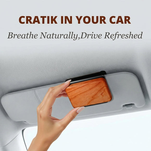 Car Air Freshener - Wood Air Freshener - Car Odor Eliminator for Visor Clip-Variety Scent Refill Vehicle Scent Diffuser for Cabin Truck & SUV - Pack of 3 (Teak-Amber-Cabana)-CLIP INCLUDED
