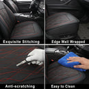 Leather Back Row Seat Covers Waterproof Rear Split Bench Car Seat Covers Vehicle Seat Cushion Cover Protector Universal Fit for Most Cars Sedan SUV Pickup Truck(Back Row/Black&Red)-2