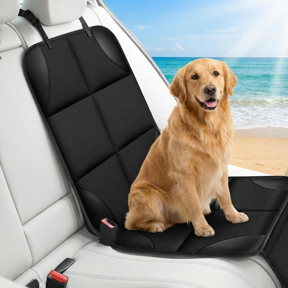 Car Seat Protector for Child Car Seat Durable 600D Fabric Waterproof Car Seat Cover with Thick Pad Non-Slip Backing (No Imprints) (1 pc -Black)