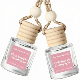 Car Air Freshener Diffuser 2 Pack Hanging Air Freshener Diffuser - Pink Sparkle Champagne Fragrance Oil Air Diffuse r for Car 45+ Days Long Lasting Fragrance Made in USA (P38)