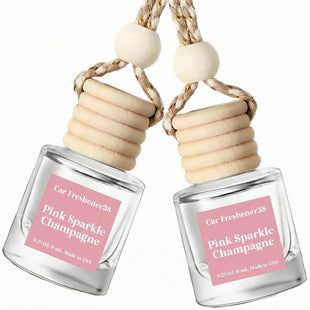 Car Air Freshener Diffuser 2 Pack Hanging Air Freshener Diffuser - Pink Sparkle Champagne Fragrance Oil Air Diffuse r for Car 45+ Days Long Lasting Fragrance Made in USA (P38)