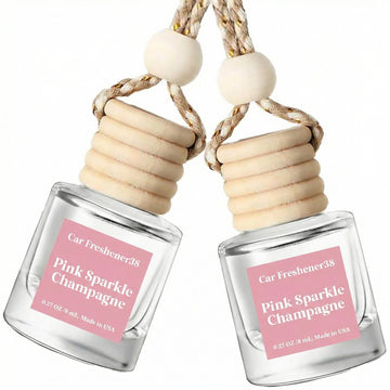 Car Air Freshener Diffuser 2 Pack Hanging Air Freshener Diffuser - Pink Sparkle Champagne Fragrance Oil Air Diffuse r for Car 45+ Days Long Lasting Fragrance Made in USA (P38)
