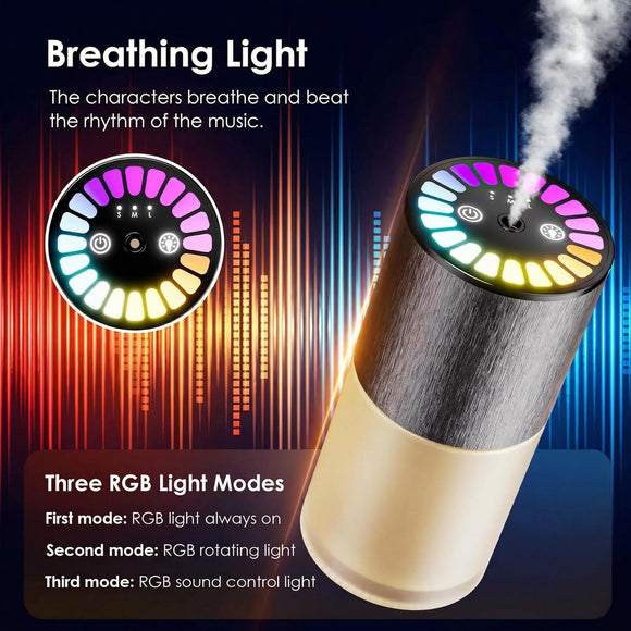 Car Air Freshener Car Fresheners Long Lasting Auto On/Off 3 Adjustable Modes for Custom Scent Intensity 150mL Large Capacity Diffuser with RGB Music Syncing Light (Cologne)