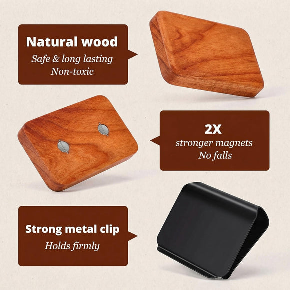 Car Air Freshener - Wood Air Freshener - Car Odor Eliminator for Visor Clip-Variety Scent Refill Vehicle Scent Diffuser for Cabin Truck & SUV - Pack of 3 (Grove-Pine-Open air)-CLIP INCLUDED