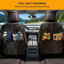 2 Pack Kick Mat Backseat Protector Back Seat Cover for Kids Car Seat Back Protectors with 2 Pocket Storage Organizer for Car SUV Minivan or Truck Seats (Black)-5
