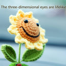 Sunflower Car Accessories Dashboard Decorations, Crochet Smiley Shaking Sun Flowers Bobblehead Dashboard Car Decor for Women, for Cute Girl Car Interior Desk Ornaments Gifts (H 5.2 in)-6