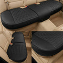 Luxury PU Leather Rear Car Seat Cover Adjustable Length (49-55) Back Seat Protector Fits 90% Vehicles (Sedan SUV Truck) for Seat Bottom Only Triangle Quilting Design Black-4