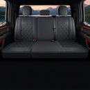 F150 Rear-only Seat Covers J03-Q3 with Waterproof Faux Leather Fit 2015-2025 Ford F150 and 2017-2025 F250 F350 F450 (Rear only Black)-1