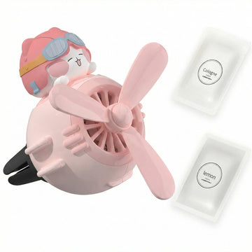 Car Air Fresheners Cute Pilot Cat Car Diffuser Rotating Propeller Cartoon Automotive Air Outlet Fan Creative Car Perfume Decoration Automotive Air Fresheners for Cars