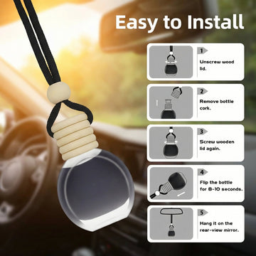 Car Air Fresheners | 10ml Air Freshener | Strong Perfume Hanging Diffuser with Odour Eliminaor Technology | Car Accessories for Men | Car Scents Air Fresheners by Ikeda (Oval New Car) - 0
