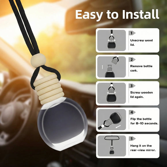 Car Air Fresheners | 10ml Air Freshener | Strong Perfume Hanging Diffuser with Odour Eliminaor Technology | Car Accessories for Men | Car Scents Air Fresheners by Ikeda (Oval New Car)