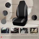 AquaShield Neoprene Waterproof Car Seat Covers for Front Seats Only High Back Bucket Seat Cover Airbag Compatible Line Rider Seat Covers Universal Fit for Truck Van SUV (Black and Gray)-2
