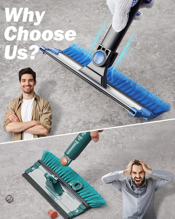 47” Car Snow Brush, 4 in 1 Extendable Auto Car Snow Removal Broom Brush with Squeegee, 270° Foam Grip Car Retractable Snow Shovel with Durable Ice Scraper and Gift Gloves for Car SUV, Blue.