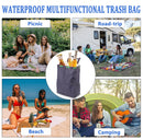 Car Trash Bag Hanging, 3.5 Gallons Large Capacity Car Trash Can for SUV, Leakproof Car Garbage Bag for Back Seat, Car Accessories, Foldable Car Organizer with 4 Pockets for Camping Gray-6