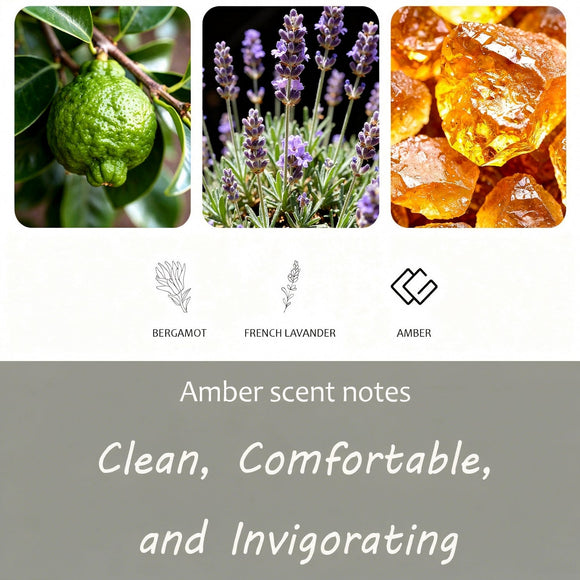 Amber Air Freshener Stone Scent Starter Kit Odor Eliminator - Car Visor Clip (Pack of 1 - Amber Scent)
