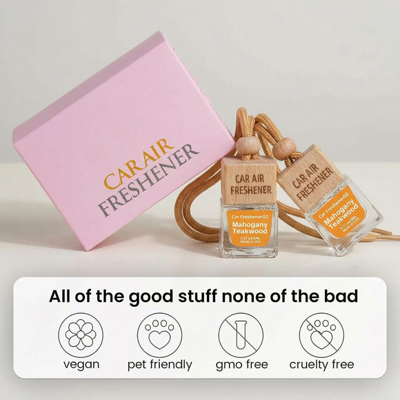 Car Air Freshener Hanging Diffuser Long-Lasting Essential Oil Scent (Up to 60 Days) Non-Toxic & Eco-Friendly 2-Pack Auto Fresheners Made in USA