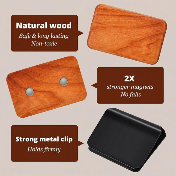 Car Air Freshener - Wood Air Freshener - Car Odor Eliminator for Visor Clip- Natural Scent Starter Kit Vehicle Scent Diffuser for Cabin Truck & SUV (Amber)