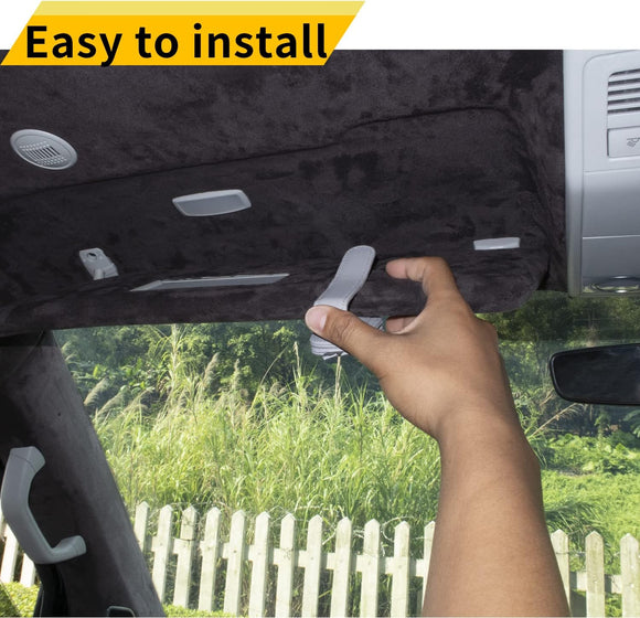 2 Packs Sunglasses Holders for Car Visor - Magnetic Leather Sunglasses Holder and Ticket Card Clip - Car Visor Accessories (Silver Grey)