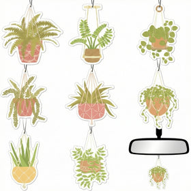 8 Pack Car Hanging Plants Air Freshener for Women Long Lasting Funny Plant Car Mirror Accessories Little Scented Hanging Air Fresheners